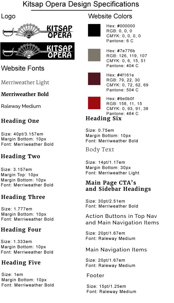 Kitsap Opera Design Specifications